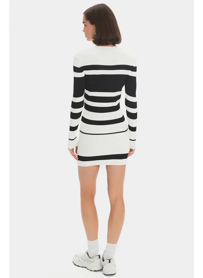 JUNE Striped Mini Dress