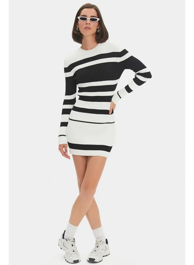 JUNE Striped Mini Dress