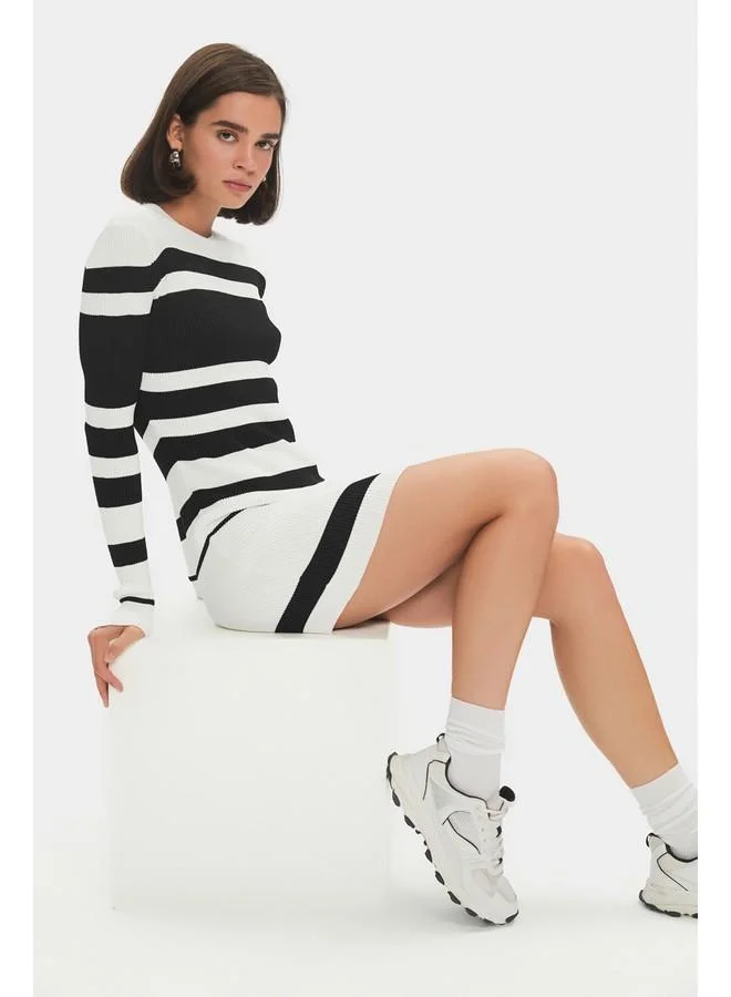 JUNE Striped Mini Dress