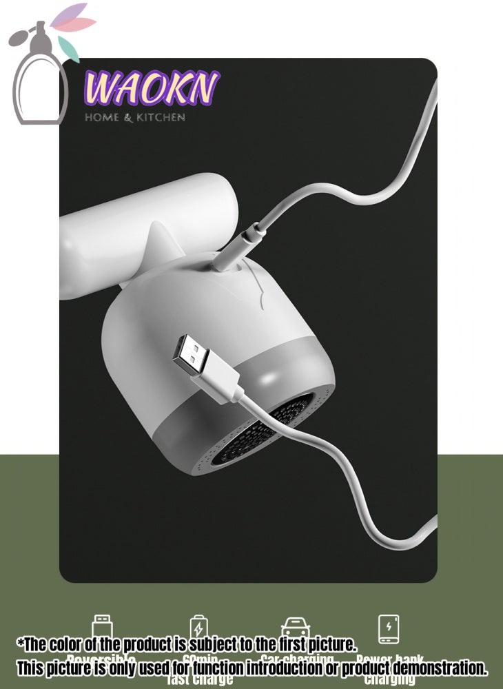 WAOKN New Electric Hair Ball Trimmer Household Rechargeable Clothing Hair Ball Remover Portable Fabric Shaver Endurance USB Charging Lint Remover Fuzz Shaver With Built-in Sticky Stick - Image 4