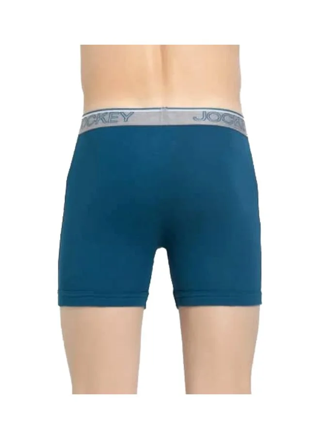 جوكي Jockey 8009 Men Super Combed Cotton Rib Solid Boxer Brief with Ultra soft Waistband Pack of 2