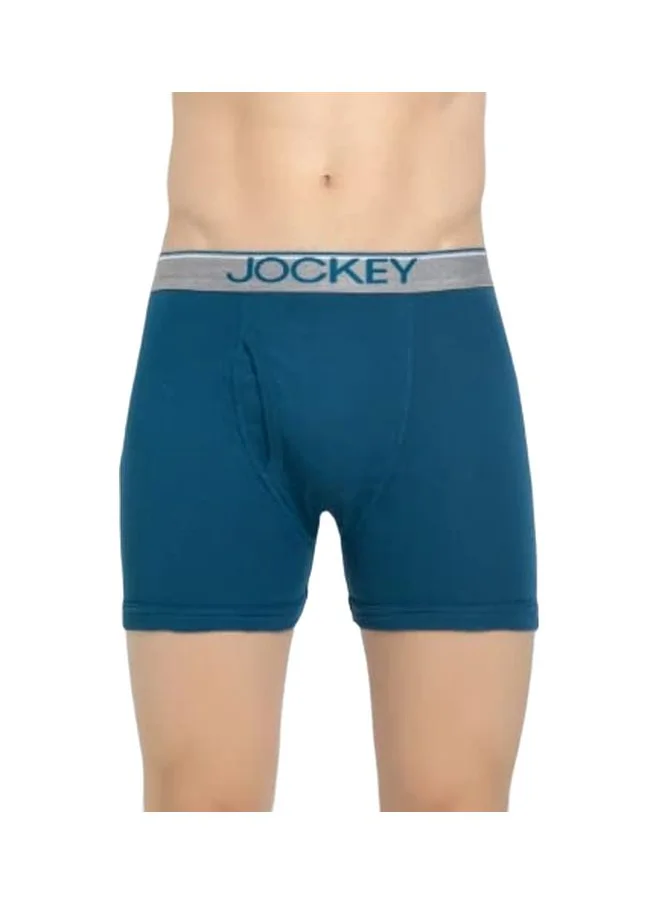 جوكي Jockey 8009 Men Super Combed Cotton Rib Solid Boxer Brief with Ultra soft Waistband Pack of 2