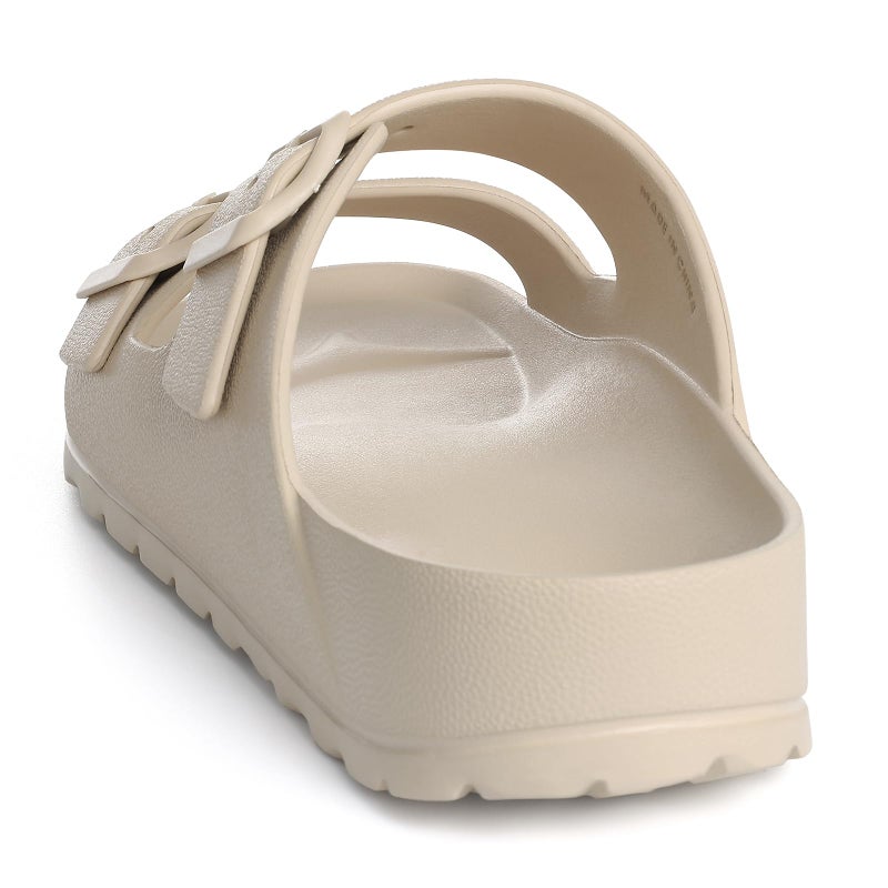 KIDMI Women's Comfortable EVA Sandals with Medium Arch Support, Adjustable Buckle Summer Beach Slide Sandal, Khaki EU 39 - Image 5
