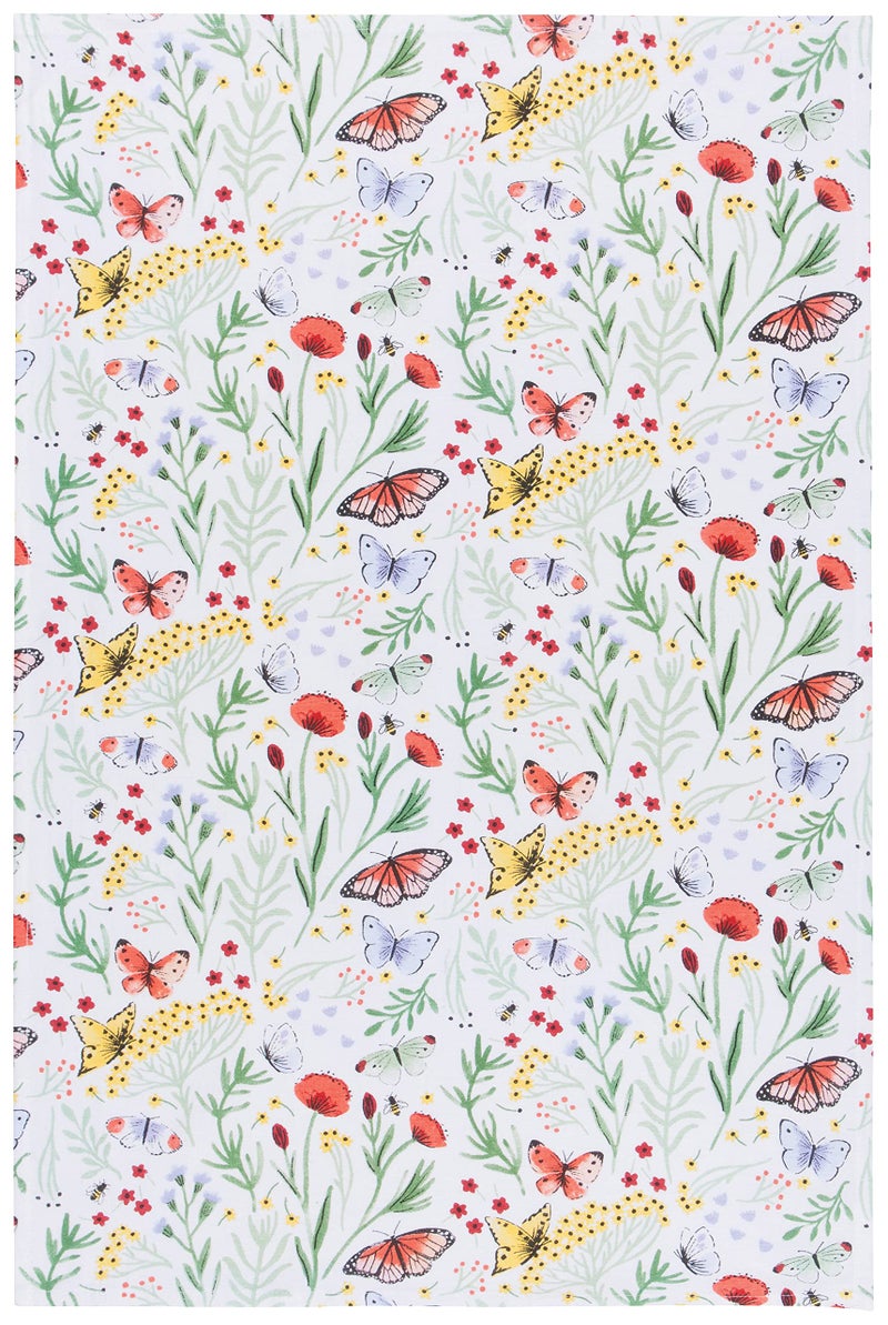 Now Designs Kitchen Towels Set/3 Assorted, Morning Meadow Butterfly, W20 x L30in, Absorbent Dish Cloths - Image 3
