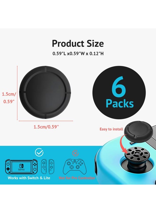 SFIELCAPA 6Pcs Silicone Analog Stick Covers for Nintendo Switch, OLED, Switch Lite, Joycon Controller Thumb Grips, Joystick Replacement Caps - Image 5