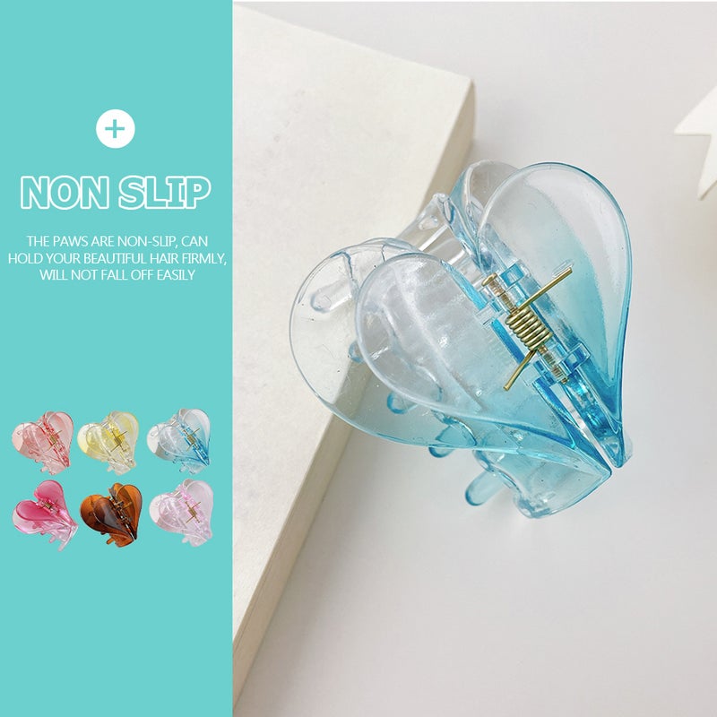 6pcs Back Hair Clips Heart Hair Jaw Clips Hair Catch Barrettes for Women - Image 4