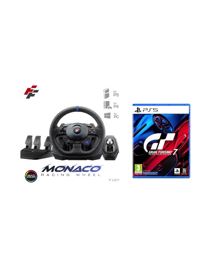 FLASHFIRE F1 27 Monaco Racing Wheel & PS5 Gran Turismo 7 Gaming Bundle - Image 1
