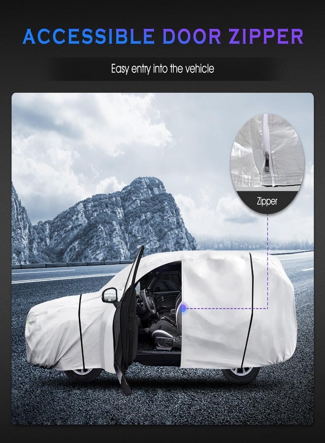Qualencey Car Cover Custom Fit for Honda CRV 1997-2025,Toyota RAV4 1996-2025,6 Layers Truck Cover Waterproof All Weather for Automobiles,Outdoor Full Exterior Cover,Rain, Sun, Wind Protection,Sliver - Image 5