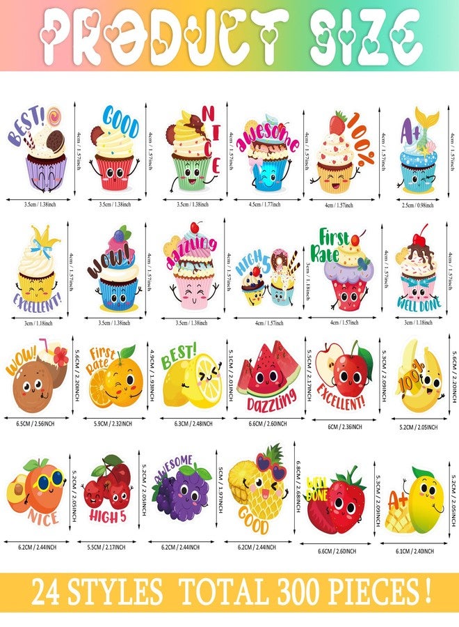 Jetec 300 Pcs Large Scratch and Sniff Stickers for Kids Smelly Scented Stickers Teacher Reward Student Incentive Motivational Classroom Chart First Day Back to School Gift(Animal)(Fruit, Cupcake) - Image 2