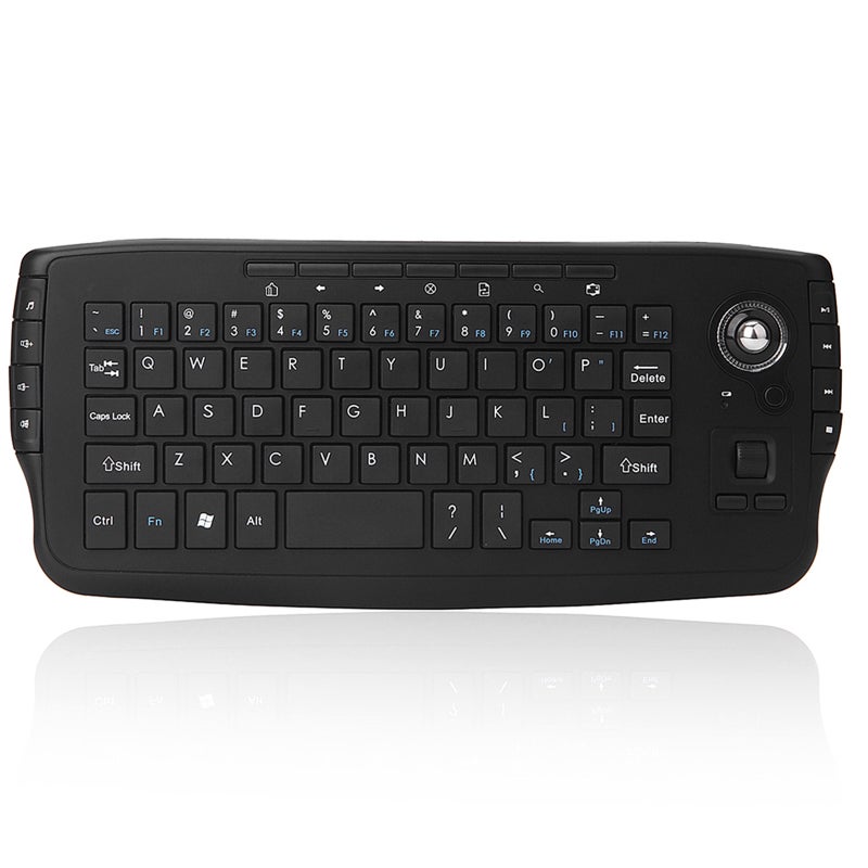 E30 2.4GHz Wireless Keyboard with Trackball Scroll Wheel Remote Control for Android TV BOX Smart TV PC Notebook Black - Image 5