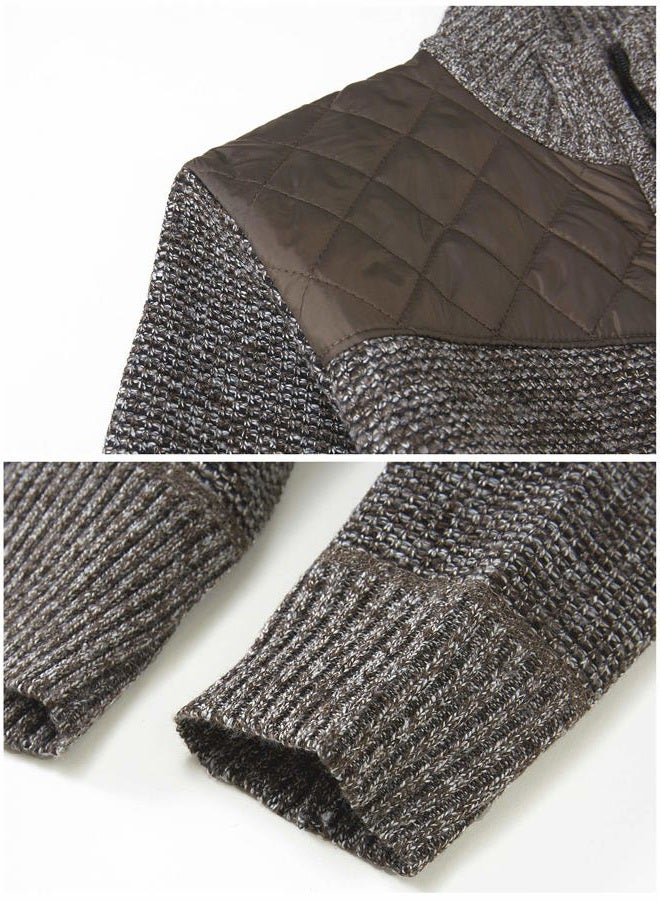 Gioberti Boy's Knitted Full Zip Cardigan Sweater with Soft Brushed Flannel Lining, Melange Coffee, 5 - Image 4