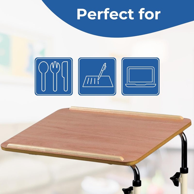Days Overbed Table with Wheels Height Adjustable and Lightweight Laminated 61 x 40 cm Flat Packed Surface for Bed or Chair Use Ideal for Meals Laptop Work and Elderly Care - Image 3