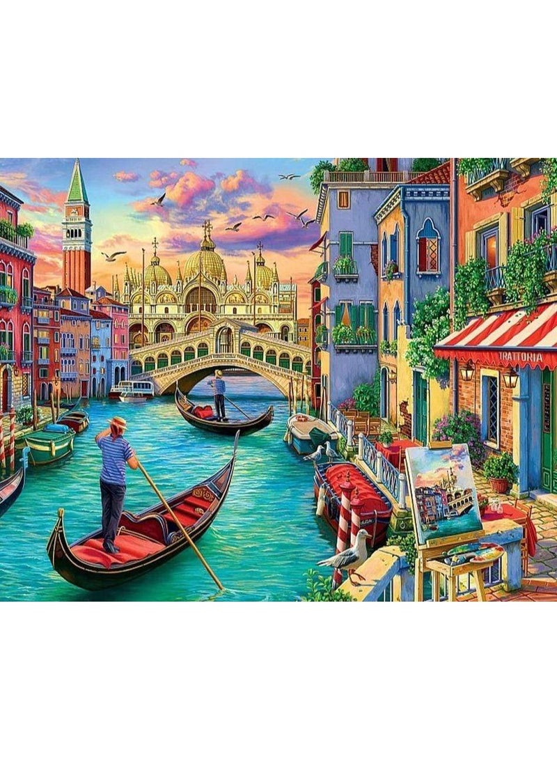 1000 قطعة من المناظر الطبيعية البندقية موضوع اللغز - التصميم الإبداعي ، تجربة الفن الملونة ، مناسبة للأطفال والكبار - Image 1