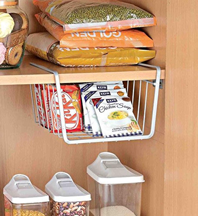 Go Hooked Undershelf Basket Large 8 Inch Space Saving Durable Versatile Heavy Duty Sleek and Sturdy Efficient Compact and Durable Modern Robust Elegant Set of 2 - Image 1