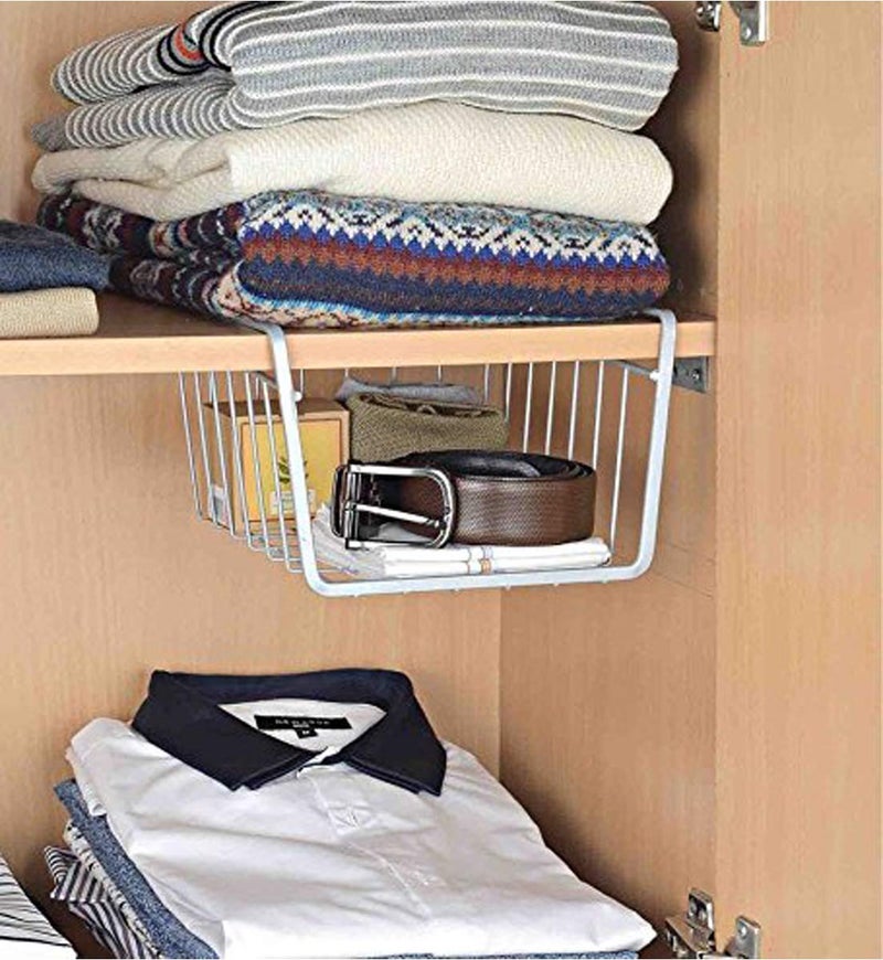 Go Hooked Undershelf Basket Large 8 Inch Space Saving Durable Versatile Heavy Duty Sleek and Sturdy Efficient Compact and Durable Modern Robust Elegant Set of 2 - Image 3