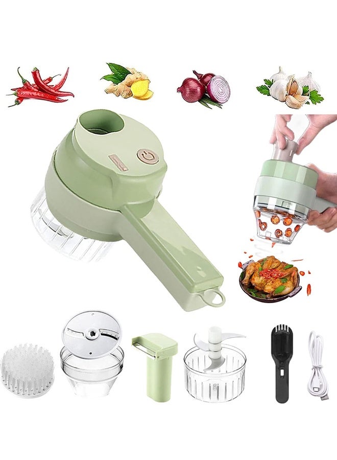 هومستر 4 في 1 قطع الخضروات متعددة الوظائف شريحة اليدوية الكهربائية اللاسلكية قطع الثوم مشش شرائح البصل قطع الطبخ أداة للثوم الفلفل البصل الزنجبيل الكرفس اللحوم - Image 2