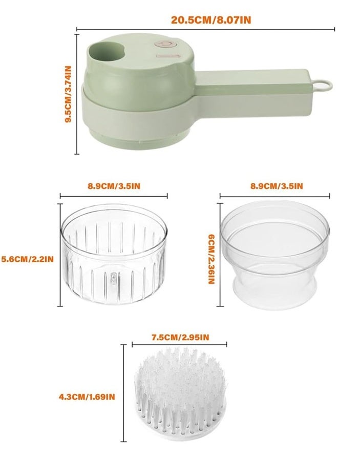 هومستر 4 في 1 قطع الخضروات متعددة الوظائف شريحة اليدوية الكهربائية اللاسلكية قطع الثوم مشش شرائح البصل قطع الطبخ أداة للثوم الفلفل البصل الزنجبيل الكرفس اللحوم - Image 4