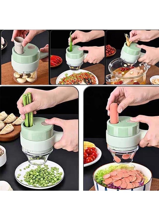 هومستر 4 في 1 قطع الخضروات متعددة الوظائف شريحة اليدوية الكهربائية اللاسلكية قطع الثوم مشش شرائح البصل قطع الطبخ أداة للثوم الفلفل البصل الزنجبيل الكرفس اللحوم - Image 5