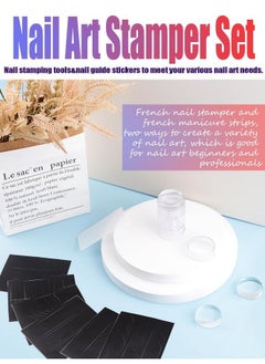 EBANKU 10 Pcs French Nail Stamper Kit, 6 Sheets French Tip Nail Guides, Rotatable Jelly Nail Stamper 2 Pcs Silicone Replaceable Stamper Head, French Manicure Kit For Gel Polish Diy Decoration  - Image 5