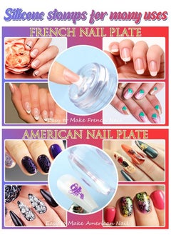 EBANKU 10 Pcs French Nail Stamper Kit, 6 Sheets French Tip Nail Guides, Rotatable Jelly Nail Stamper 2 Pcs Silicone Replaceable Stamper Head, French Manicure Kit For Gel Polish Diy Decoration  - Image 4