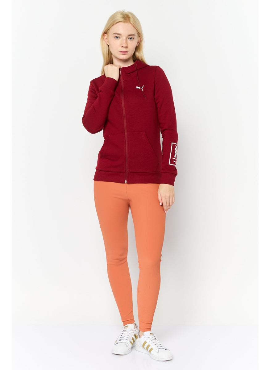 PUMA Women Regular Fit Long Sleeves Outdoor Sweatshirt, Red  - Image 3