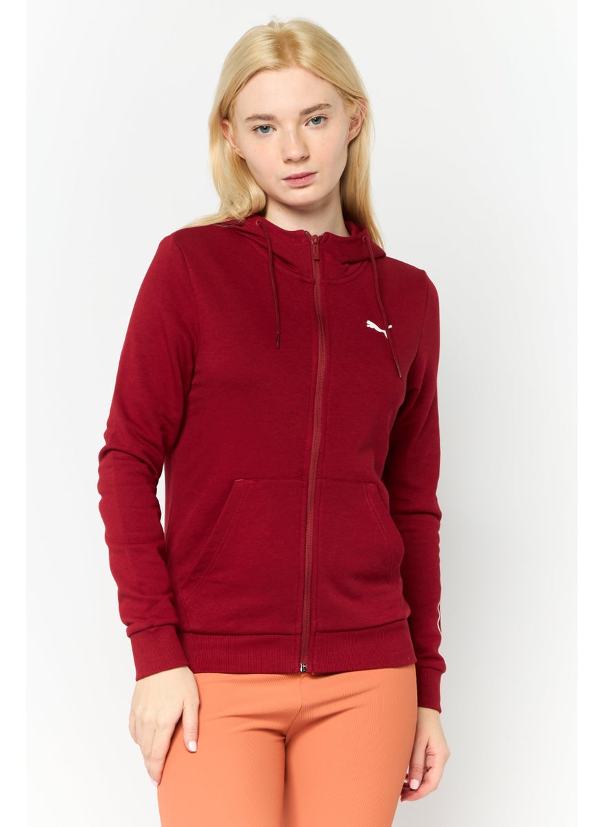 PUMA Women Regular Fit Long Sleeves Outdoor Sweatshirt, Red  - Image 1