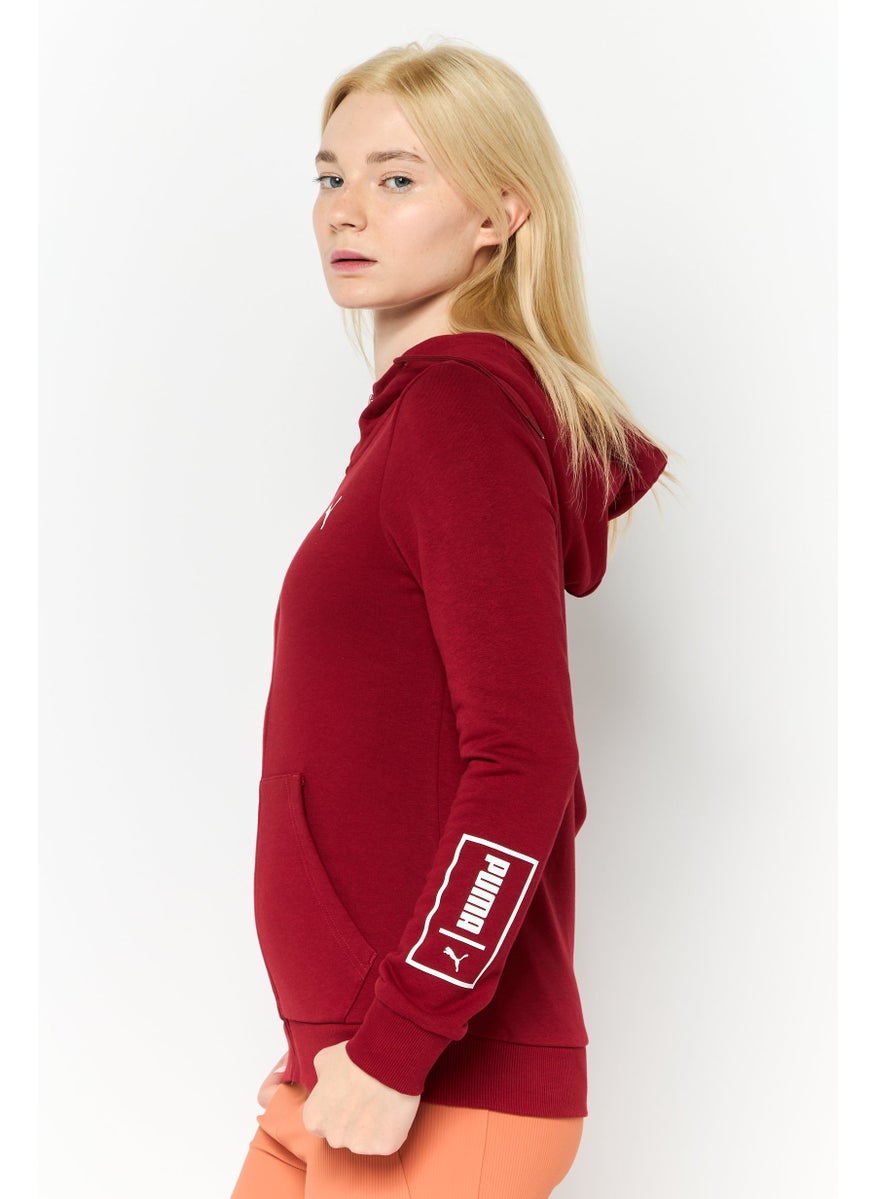 PUMA Women Regular Fit Long Sleeves Outdoor Sweatshirt, Red  - Image 2