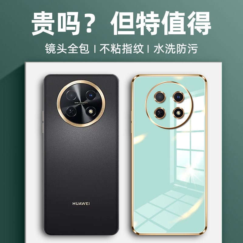 Electroplated 6D Straight Edge TPU Phone Case for Huawei Enjoy 60 Pro, Shockproof Anti-Scratch Full Coverage Back Cover - Image 3
