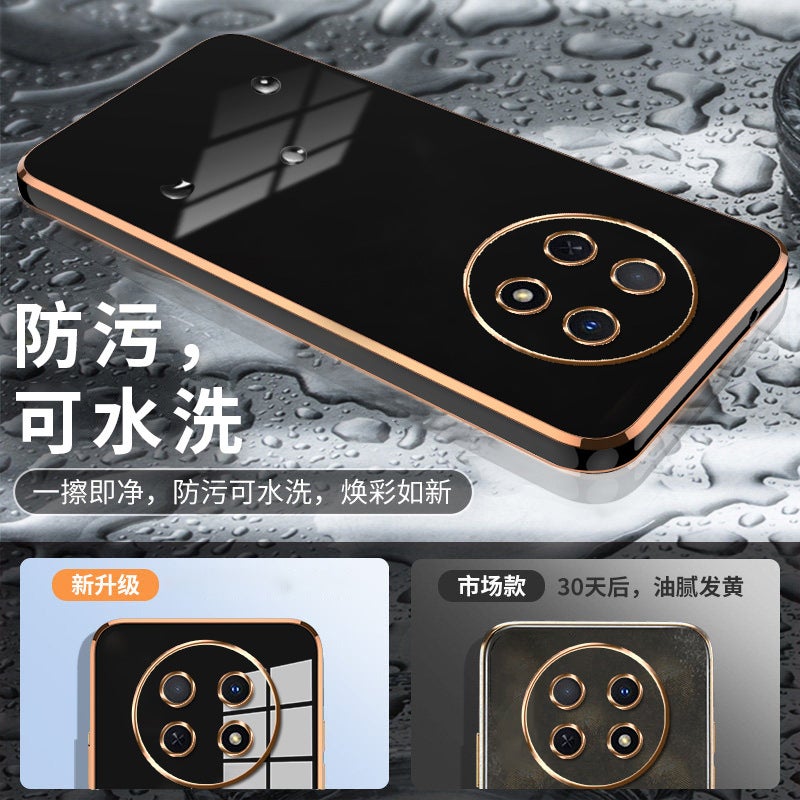 Electroplated 6D Straight Edge TPU Phone Case for Huawei Enjoy 60 Pro, Shockproof Anti-Scratch Full Coverage Back Cover - Image 5