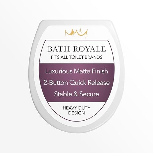 Bath Royale Slow Close Toilet Seat Round BR283-00 Heavy Duty & Scratch Resistant, Fits All Toilet Brands, MasterSuite Series - Image 1