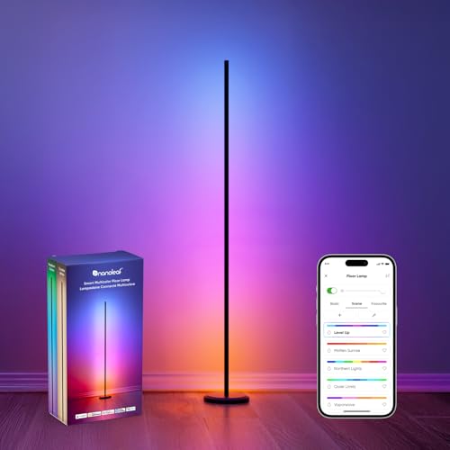 Nanoleaf Matter Smart Floor Lamp LED Standing Lamps Work with Alexa Music Sync Corner Lamp16 Million Colors 1700lm RGBTW Floor Lamp with Voice Control for Living Room Ambient Lighting Black - Image 1