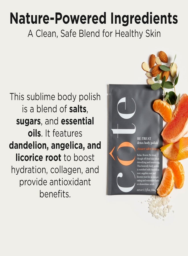 Cote Shop Re-Treat Exfoliating Detox Body Polish Scrub - Dandelion, Liquorice & angelica root Infused with essential oils for Face & Body, Exfoliating Facial 1.5 Fl oz (Pack of 03) - Image 3