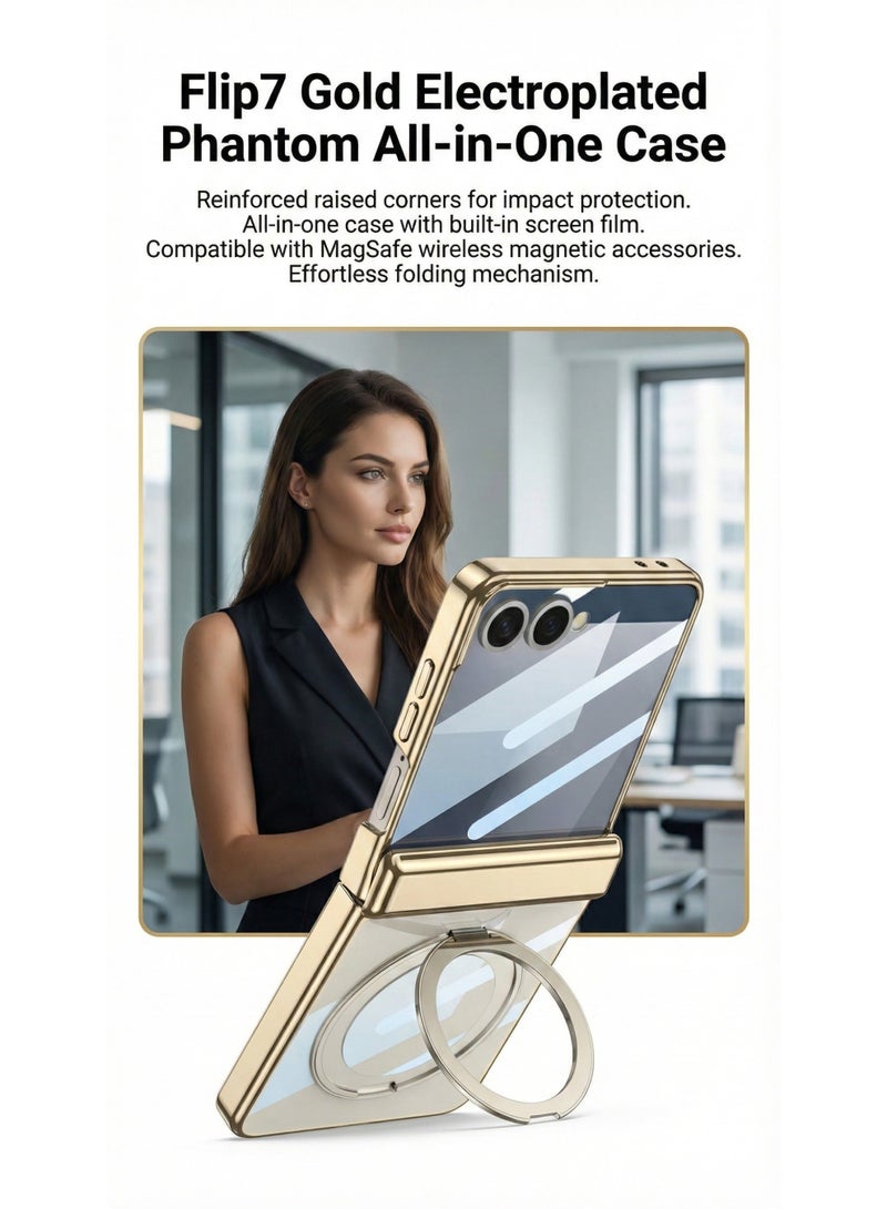 ThangCore Magnetic Rotating Kickstand Case for SM-Flip7 | Phantom Series with Hinge Protection for Business - Image 2