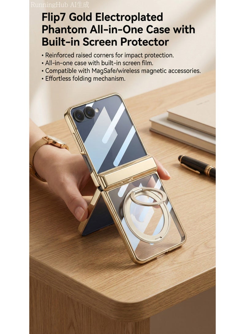 ThangCore Magnetic Rotating Kickstand Case for SM-Flip7 | Phantom Series with Hinge Protection for Business - Image 1
