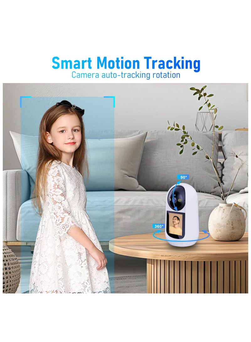 Home 360 Panorama 2.4 Inch 2MP/3MP Baby Monitor WIFI IP Camera with Screen Auto Tracking Baby Camera Indoor - Image 4