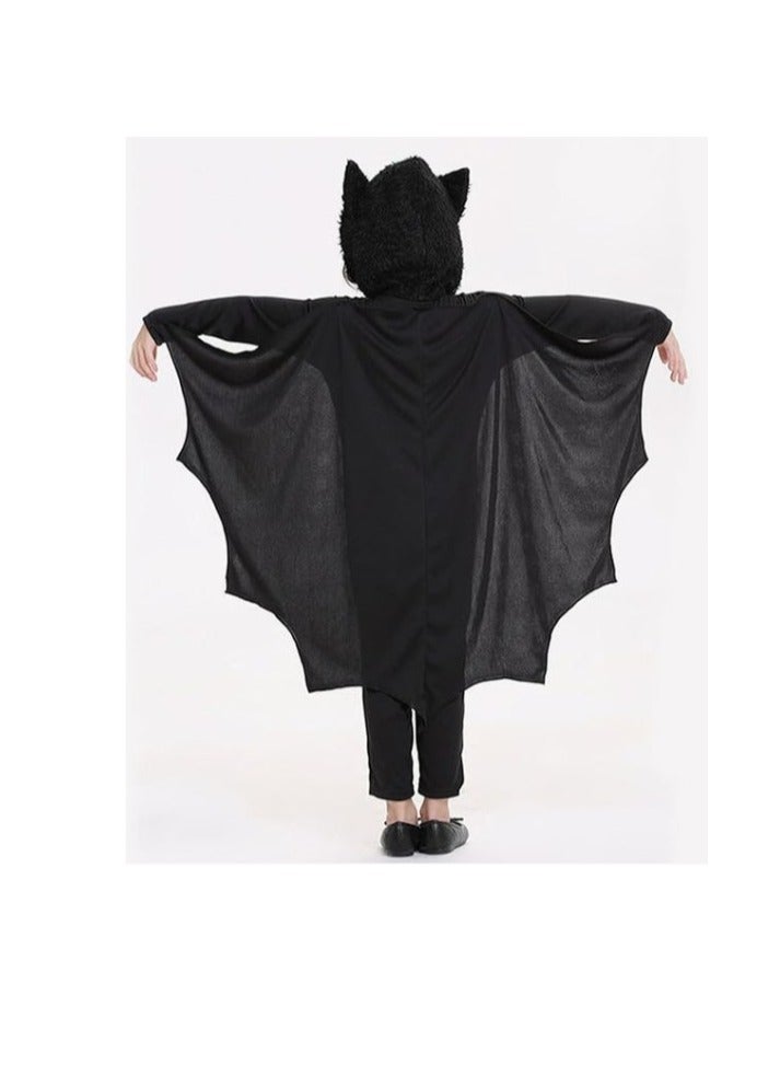 Kids Bat Costume For Boys Halloween Costume Girls Hooded Jumpsuit with Wings For Halloween Trick or Treat（M,115-125cm） - Image 2