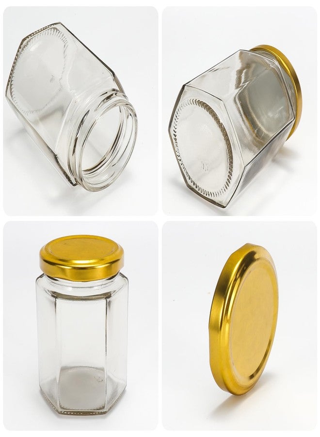BIGIVACA 6 oz Mini Honey Jars - 30 Pack Hexagon Glass Jars with Wood Dippers, Gold Lids, Bee Pendants, Jutes, Stickers for Wedding Favors, Party Favors, Candle Making - Image 3