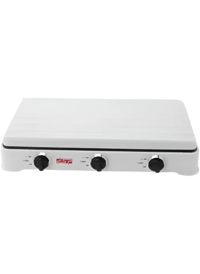 دي اس بي موقد غاز مزدوج DSP KD 5077 بثلاثة شعلات، لون أبيض - Image 4