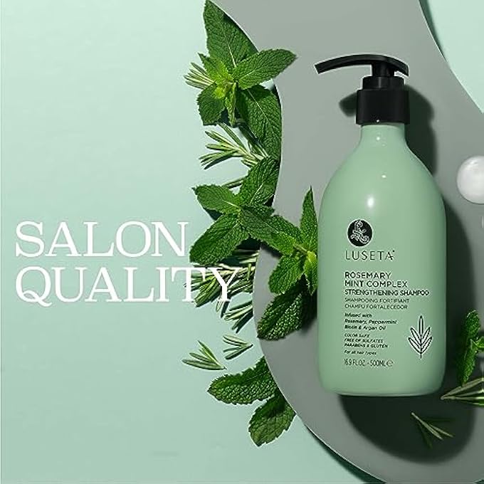 Luseta ROSEMARY MINT STRENGTHENING SHAMPOO MOISTURIZING AND NOURISHING DAMAGED HAIR THICKENING SHAMPOO FOR THINNING HAIR, FORTIFY HAIR STRANDS AND REDUCE FRIZZ FOR ALL HAIR TYPES, SULFATE FREE 16.9OZ - Image 2