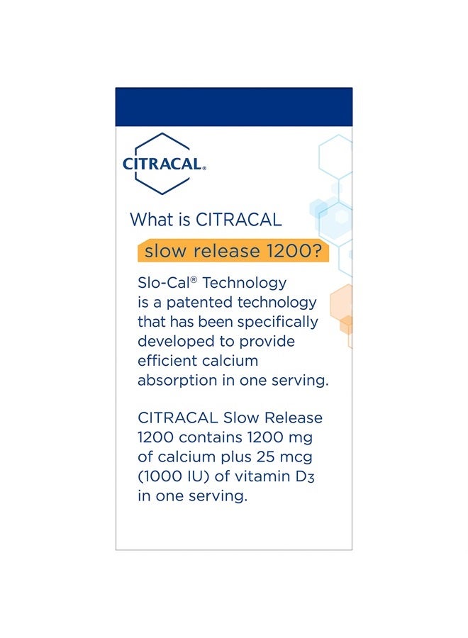 Calcium +D3 Slow Release 1200, 80 Coated Caplets