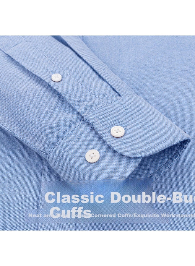 Firs Men's Long-sleeve Shirt, Solid Color, New Style Casual Business Shirt, Light Blue, Size 39