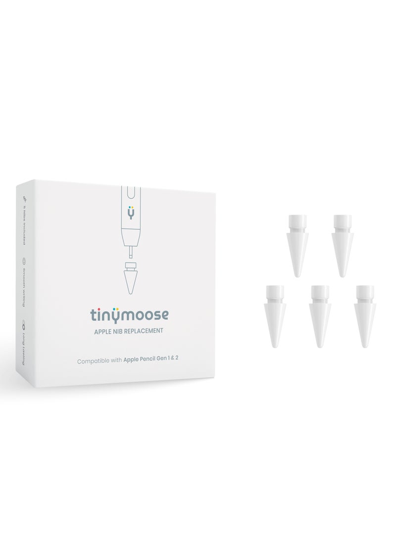 TinyMoose 5-piece Apple Pencil Tip Replacement for Apple Pencil Gen 1 & 2  - Image 1