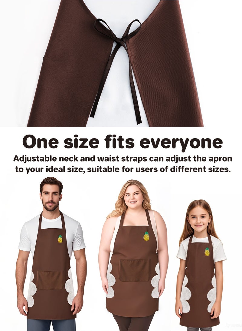 HomarKet 2 Pack Kitchen Aprons for Women,with Large Pockets - Waterproof, Oil-Resistant, and Stain-Proof, for Cooking, Baking, and Home Protection - Image 4