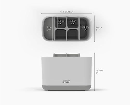 Joseph Joseph Plastic Easystore Large Toothbrush Holder, Grey - Image 4