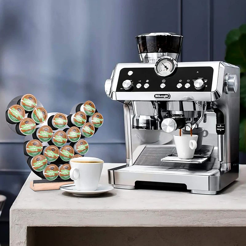 JANESVISSY K Cup Holder, Interesting Coffee Bar Accessories and coffee Storage Organizer,Classic black design, Home or Office kitchen k cup organizer accessories,Compatible with 20 Coffee Pods - Image 4