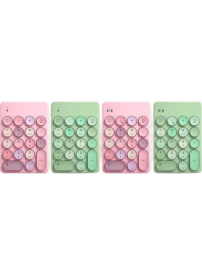 B.O.W Hangshi K155 Wireless Digital Keyboard, Financial Accounting Office, Retro Round Cap, External Laptop Desktop Universal Keyboard, Colorful Green - Image 1