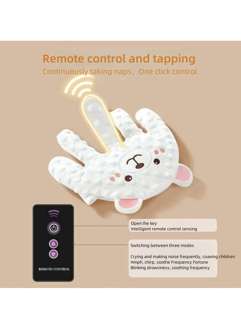 CMGTYYD Baby Patting Sleeping Toy, Baby Soothing Palm, Baby Startle Prevention Hand Glove, Cute Cartoon Automatic Baby Soothing Palm with Remote Control, Baby Soothing Hand Pillow, (Beige Bear)  - Image 2