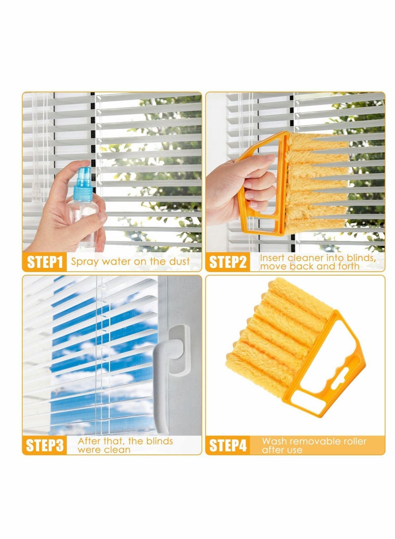 SOLARAE Window Blind Cleaner Brush, Mini Window Blind Cleaner Duster Tool, Hand-held Cleaner 7 Teeth Shutter Brush Household Cleaning Brush Tool for Window Blinds Air Conditioner 2 Pieces - Image 5