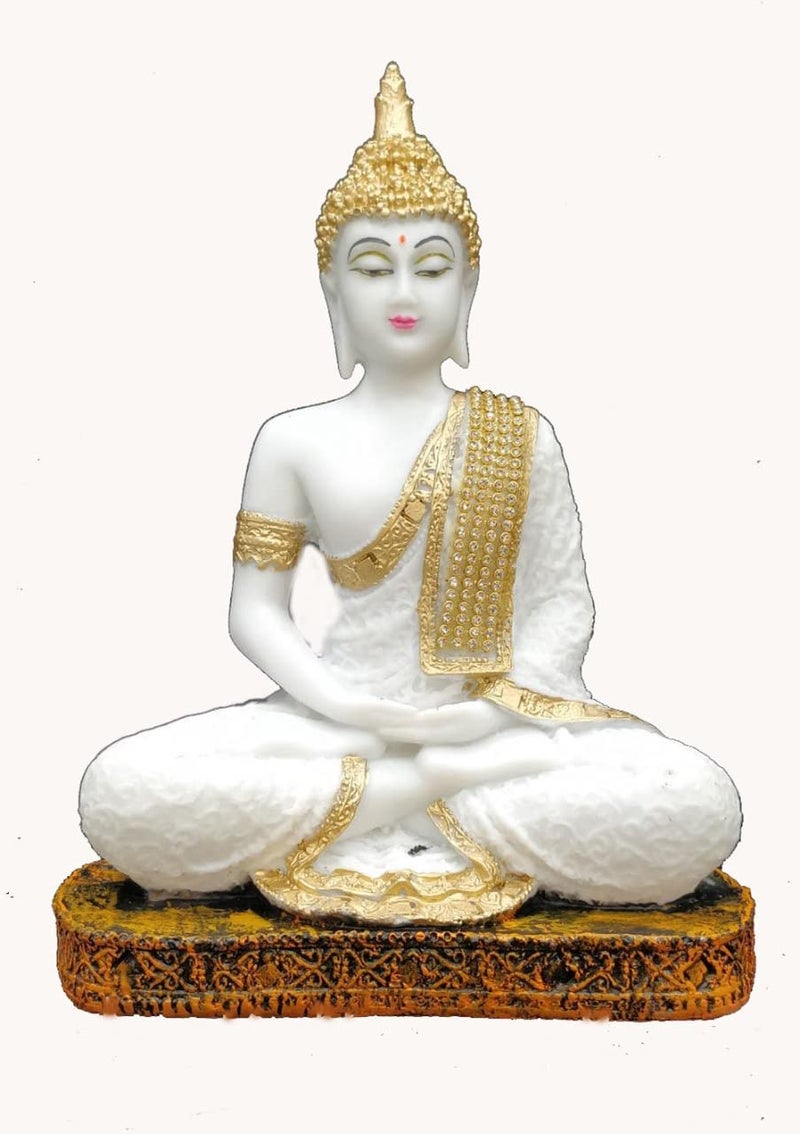 SHREE RAM IMPEX تمثال اللورد غوتام بودا من شري رام إمبيكس لزينة المنزل تمثال بودا لواجهة السيارة 26 سم - Image 1