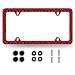 MUAWUOIK Red and Black Checkerboard License Plate Frame Colorful Checkered Mosaic Elements License Plate Personalise Stainless Steel Auto Parts Funny License Plate Decoration Screws 123x63 - Image 2
